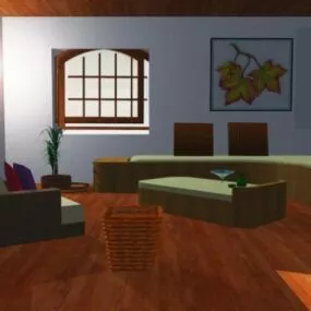 Modern Room With Furniture 3d model