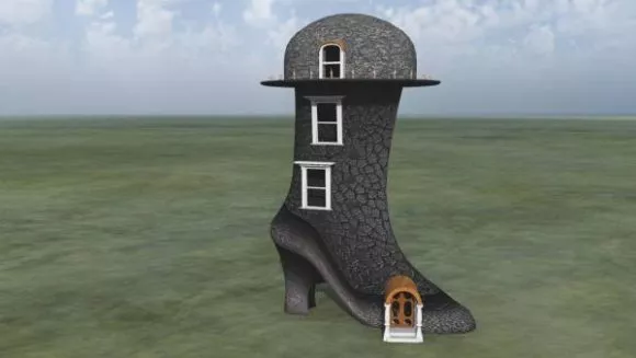 House Building Boot Shape 3d model House Building Boot Shape 3d model