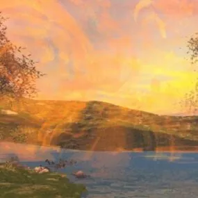 Yellow Sunrise Sunrise Landscape 3d model