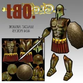 Magic Armor Warrior Mediaeval Character 3d model