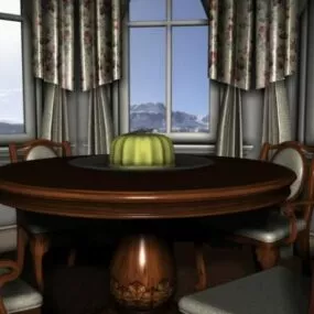 Mango Pudding On Dining Table 3d model