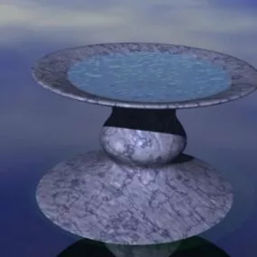 Marble Birdbath Fountain 3d model