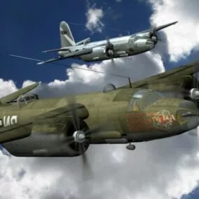 Military Aircraft Martin B26 3d model
