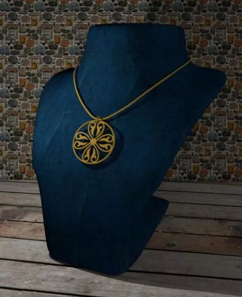Gold Cross Necklet Jewelry 3d model Gold Cross Necklet Jewelry 3d model