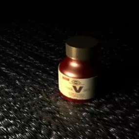 Red Drug Bottle 3d model