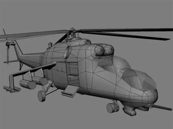 Mi24 Soviet Helicopter With Gunship 3d model Mi24 Soviet Helicopter With Gunship 3d model