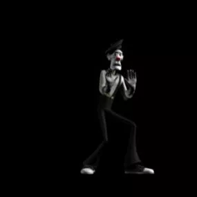 Gaming Man Character With Black Clothing 3d model