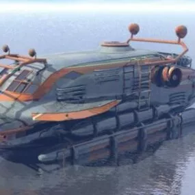 Military Mini Submarine 3d model