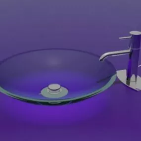 Faucet Glass Sink Modern Style 3d model