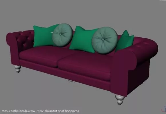 Bamboo Frame Sofa Two Seats 3d model