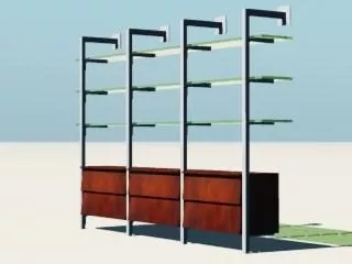 Open Shelf Cabinet 3d model