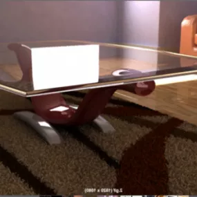 Modern Table Glass Top 3d model