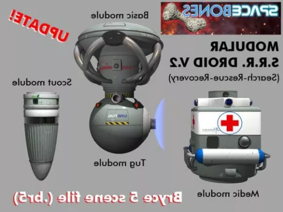 Futuristic Droid Robot Set 3d model Futuristic Droid Robot Set 3d model