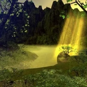 Morning Light In Forest 3d model
