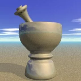 Mortar Pestle Scifi Sculpture 3d model