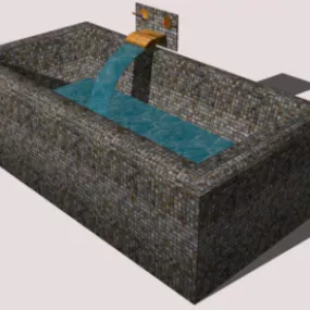 Mosaic Bathtub With Water 3d model