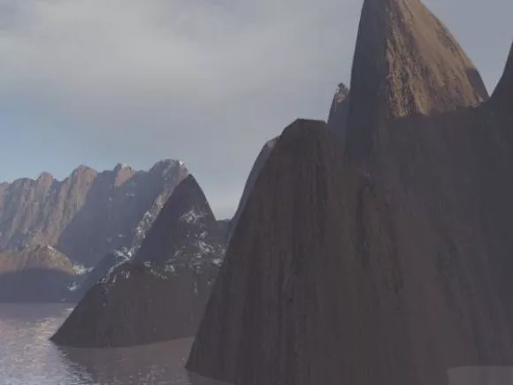 Sunset On Rock Mountain 3d model