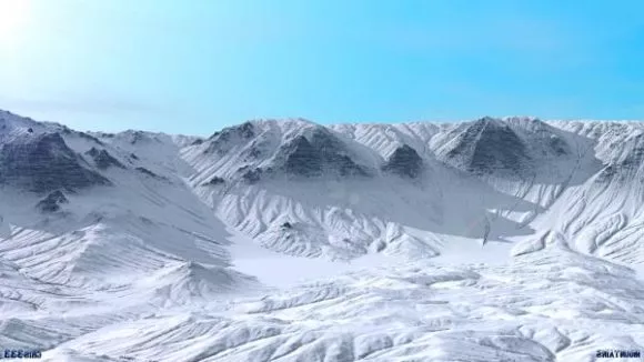 Snow Mountain With Sky 3d model Snow Mountain With Sky 3d model