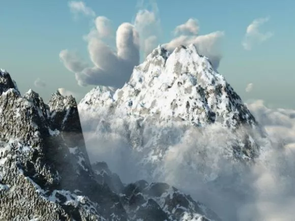 Mountain Landscape Round Block 3d model