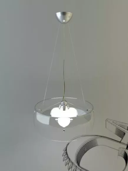 Glass Lamp With Bulbs 3d model Glass Lamp With Bulbs 3d model
