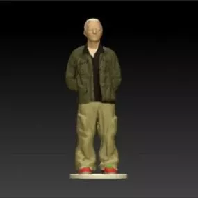 Stand Aged Man Character 3d model