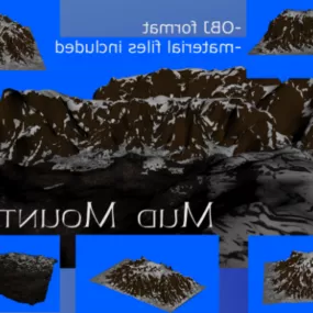 Mud Mountain Landscape 3d model