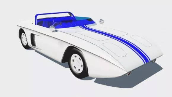 Blue Beetle Vintage Car 3d model