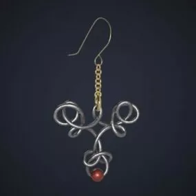 Knot Earrings Decoration 3d model