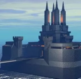 Castle Station Building 3d model