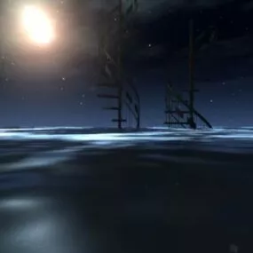 Pole Night Nature Landscape 3d model