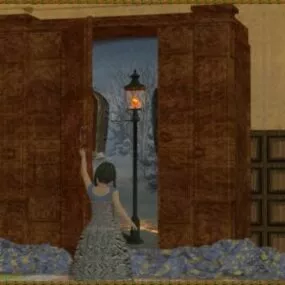 Winter Street With Character 3d model
