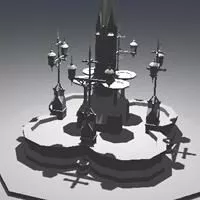 Water Fountain Gothic Style 3d model