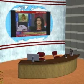 Studio Room With Tv 3d model