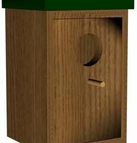 Wooden Bird House 3d model