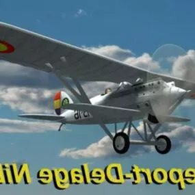 Vintage Propeller Aircraft Nieuport Delage 3d model