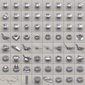 Nuts Bolts Accessories 3d model