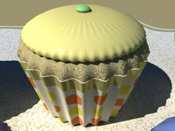 Fried Donut Cake 3d model