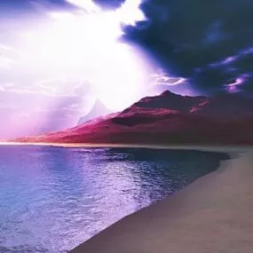 Sunset Beach Landscape 3d model