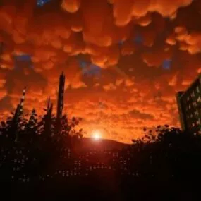 Red Cloud Sky Texture 3d model