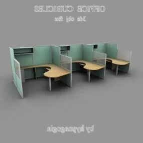 Office Work Desk Cubicles 3d model