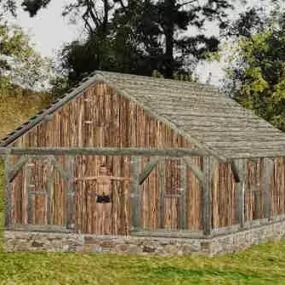 Old Barn Tile Roof 3d model