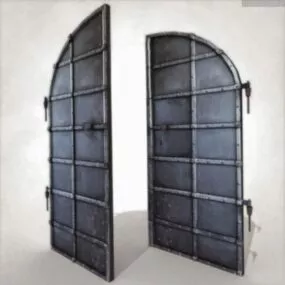 Basement Door Steel Material 3d model