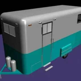 Old Camping Trailer 3d model