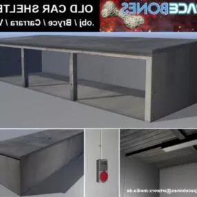 Car Shelter Station Building 3d model