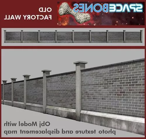 Factory Brick Wall Fence 3d model Factory Brick Wall Fence 3d model