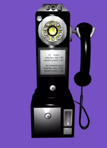 Old Pay Phone 3d model Old Pay Phone 3d model