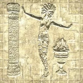 Old Ancient Temple Wall Decoration 3d model