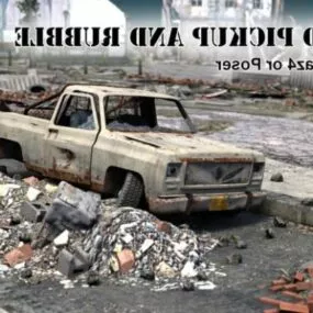 Old Abandoned Pickup Car 3d model
