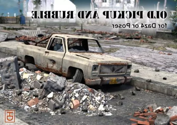 Old Abandoned Pickup Car 3d model Old Abandoned Pickup Car 3d model