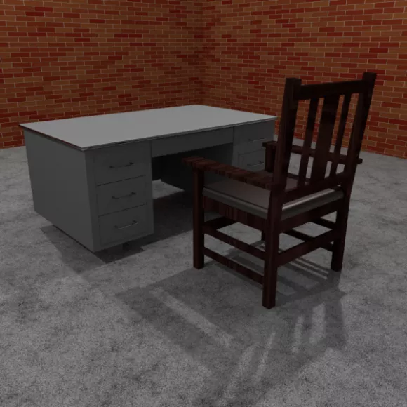 Reception Desk Wave Shape 3d model
